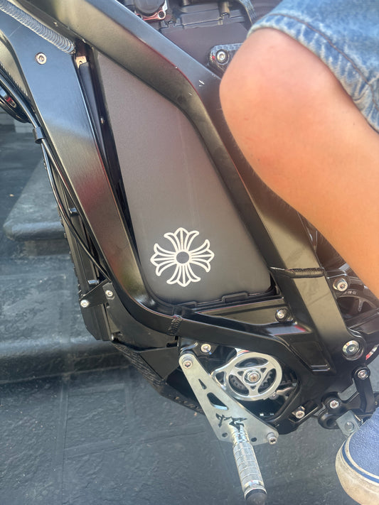 Chrome heart battery decals