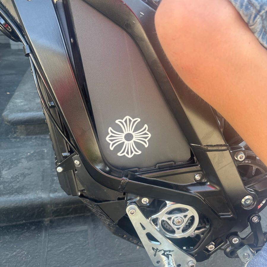 Chrome heart battery decals